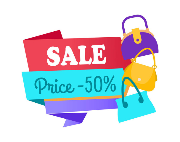 Sale Price 50 Half Special Offer Label Discount - ベクター画像