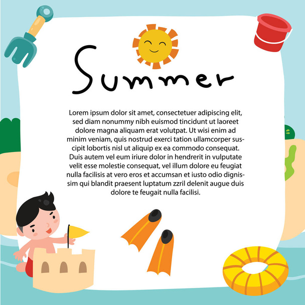 summer background vector design, summer card vector design - ベクター画像