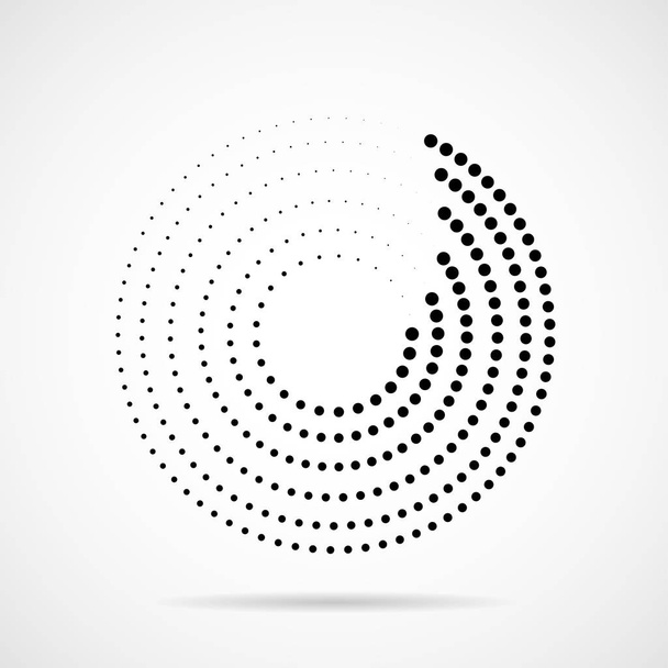 Círculos pontilhados abstratos. Pontos em forma circular. Efeito de meio-tom
 - Vetor, Imagem