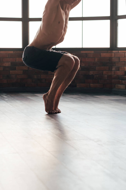 yoga asana strong toned muscle body sport training - 写真・画像