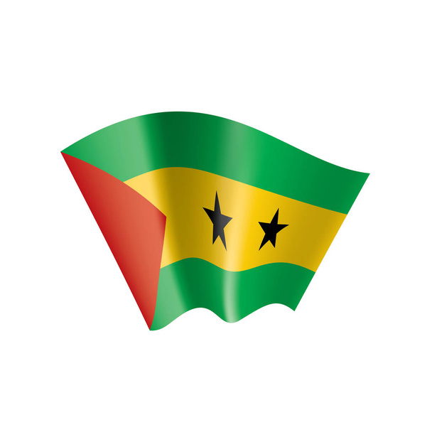 Σημαία Σάο Τομέ και Πρίνσιπε, διανυσματική απεικόνιση σε λευκό φόντο - Διάνυσμα, εικόνα