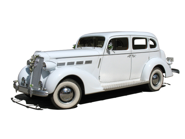 Retro vintage blanco sueño boda coche
 - Foto, imagen
