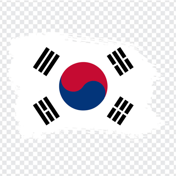 韓国、ブラシ ストロークの背景の旗。あなたの web サイトのデザイン、ロゴ、アプリの Ui のための透明な背景に韓国をフラグです。株式ベクトル。ベクトル図 Eps10. - ベクター画像