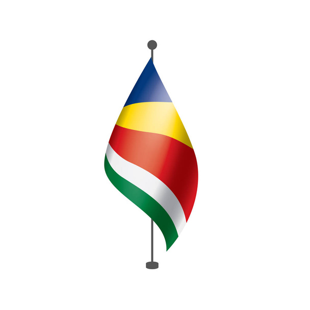 Seychelská vlajka, vektorová ilustrace na bílém pozadí - Vektor, obrázek