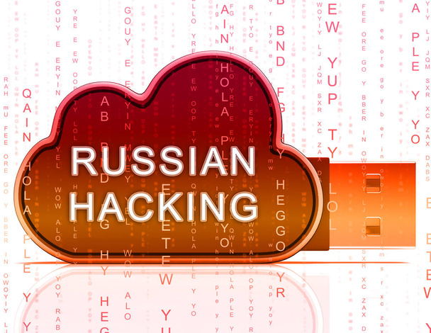 Oroszország szaggató köhögés amerikai választások adatok 3d ábrán Kreml kém bárdok támadás Usa választási internetbiztonsági vagy Cybersecurity - Fotó, kép