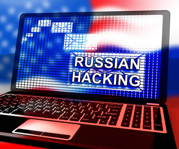 Orosz Hacker Moszkva kém kampány 3d ábrán szavazólapon szavazás megszegése figyelmeztetés ellenünk választások. Digitális Online hackerek és kémkedés figyelmeztetés - Fotó, kép