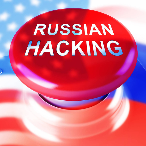 Elezione Hacking russo attacchi di spionaggio 3D Illustrazione Mostra Hacked Elezioni o voto voto rischio dalla Russia online come US Dnc Server violazione
 - Foto, immagini
