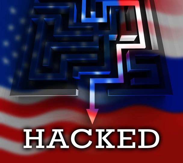 Sito web violato Cyber Security Alert 3d Illustrazione Mostra i rischi dei dati del sito online. Le elezioni hacking attacchi contro gli Stati Uniti nel 2018 e 2020 dalla Russia
  - Foto, immagini