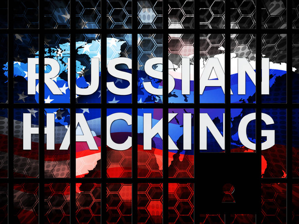 Wybory Hacking rosyjskie szpiegostwo atakuje 2d ilustracja pokazuje posiekany wyborów lub głosowanie głosowanie ryzyka z Rosji Online jak nas Dnc Server naruszenie - Zdjęcie, obraz