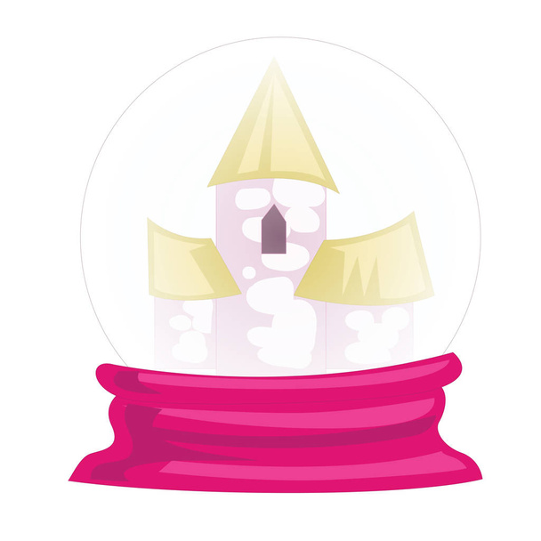 Castle inside the crystal ball isolated on white background. Vector illustration - Vektor, obrázek