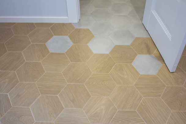 Floor ceramic tile hexagon - Foto, Bild