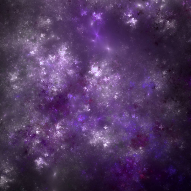 Purple fractal galaxy, digital artwork for creative graphic design - Fotoğraf, Görsel