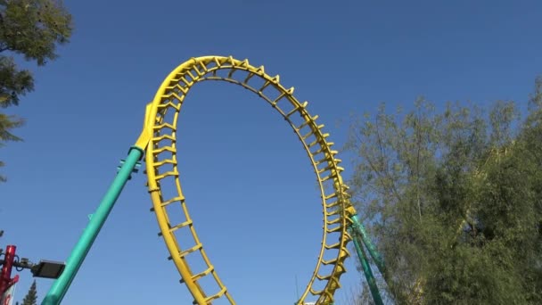 Roller coaster ride at a amusement park in Chile - Footage, Video