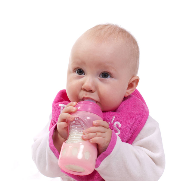 Portrait of little baby on white background - Zdjęcie, obraz