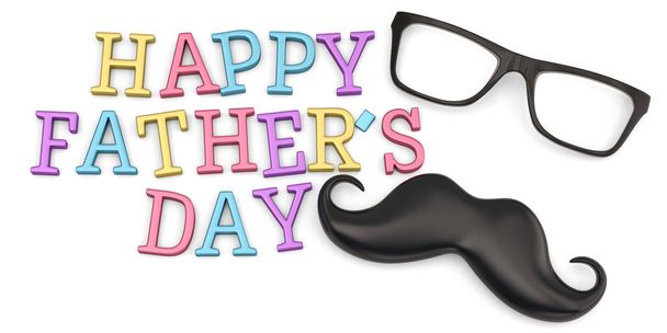 Funny lovely father's day  isolated on white background 3D illustration. - Foto, afbeelding