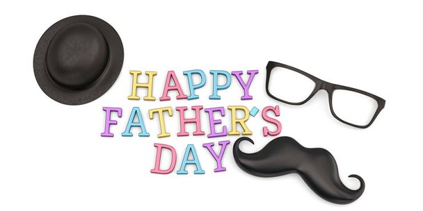 Funny lovely father's day  isolated on white background 3D illustration. - Фото, зображення