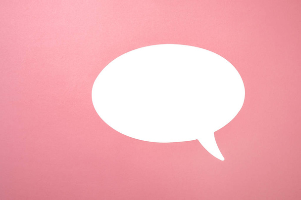Paper speech bubble on pink background - Photo, Image