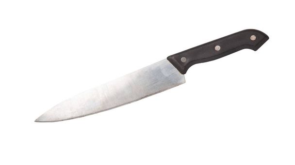 cuchillo de cocina de acero aislado sobre fondo blanco
. - Foto, imagen