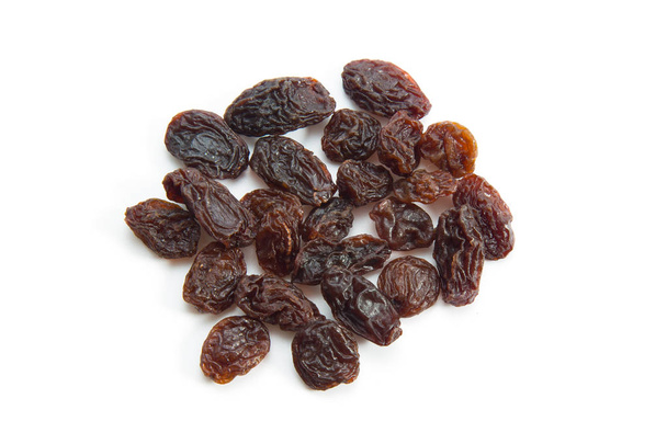 Topview of raisins isolated on white background. - Photo, Image