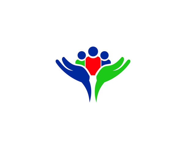 シンボルは、社会、人道支援、協力、チームワーク、ビジネス、慈善団体や財団に関連します。 - ベクター画像