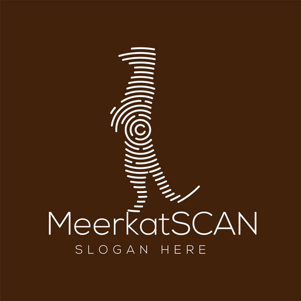 ミーアキャット スキャン テクノロジーのロゴのベクトルの要素。動物技術のロゴのテンプレート - ベクター画像