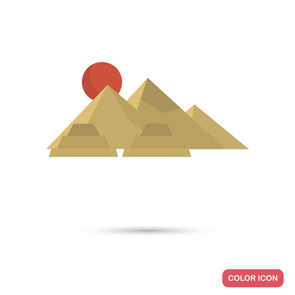 Egypt piramids color flat icon for web and mobile design - ベクター画像