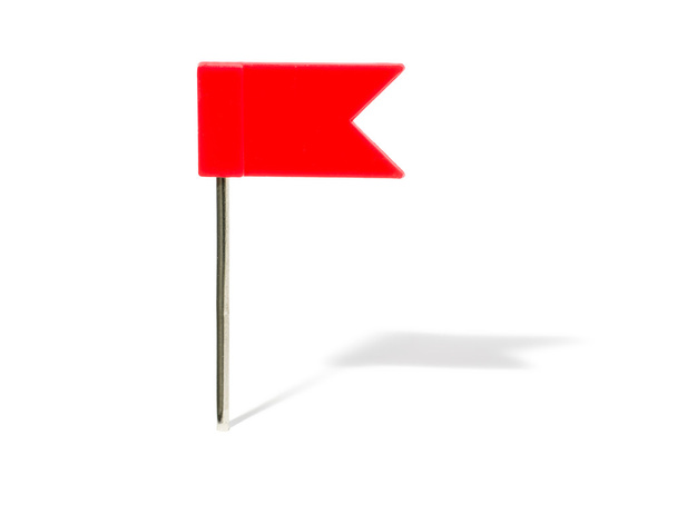 Pin de bandera roja con sombra
 - Foto, imagen