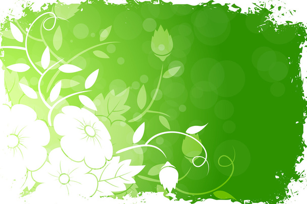 Grungy Floral Background - Vector, afbeelding