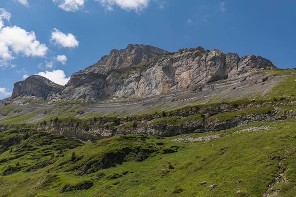 Amazing landscape on high mountain route through the Gemmi Pass in Switzerland, Europe - Φωτογραφία, εικόνα