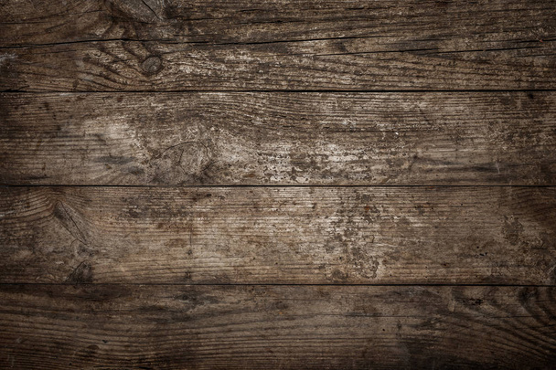 Old natural wooden background or texture. Wood table or floor, top view, flat lay - Photo, Image