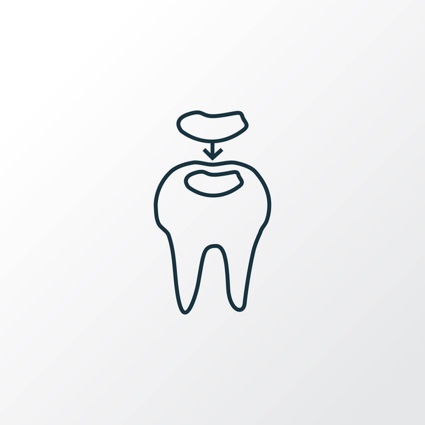 Zubní výplně ikonu liniový symbol. Prémiové kvality izolované kazu prvek v trendy stylu. - Vektor, obrázek