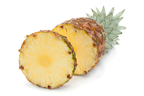 Ripe Pineapple tropical fruit closeup isolated on white - Фото, зображення