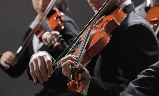 Classical music. Violinists in concert - Foto, imagen