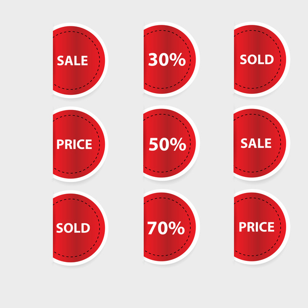 Set of red discount labels. Vector. - Vector, Image