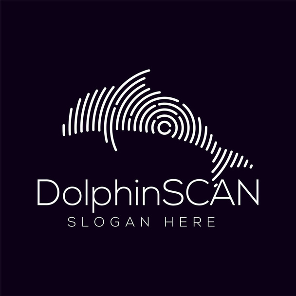 Élément vectoriel du logo de la technologie Dolphin Scan. Modèle de logo de technologie animale
 - Vecteur, image
