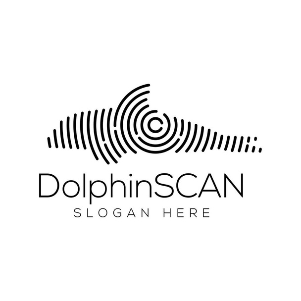 Dolphin Scan technologie Logo vektor prvek. Zvířecí Logo šablona - Vektor, obrázek
