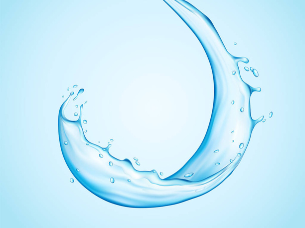 Wasser oder Flüssigkeit, Flüssigkeit oder Aqua Splash - Vektor, Bild