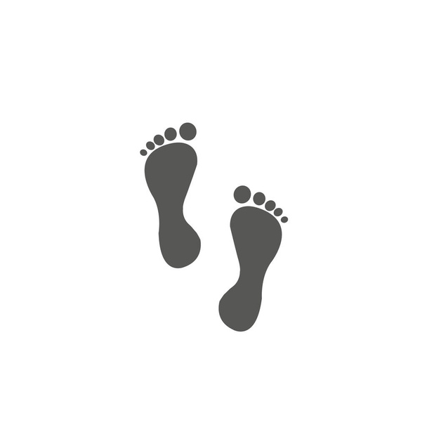 Sziluettjét emberi láb fekete. Lábnyom és lábujjak szimbólum ikon. - Vektor, kép