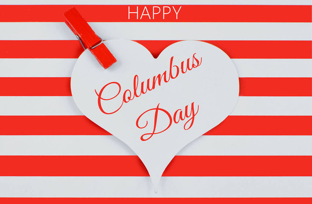 Columbus Day immagine in strisce rosse e bianche e uno striscione blu con stelle con testo aggiunto
  - Foto, immagini
