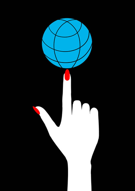В руках значок "Глобус", вектор
 - Вектор,изображение