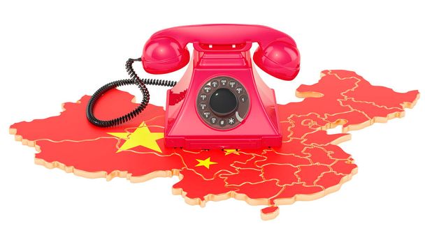 Communication services in China, 3D rendering isolated on white backgroun - Fotó, kép