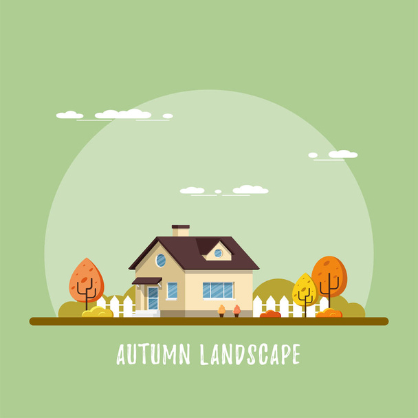 Family suburban home - Вектор,изображение