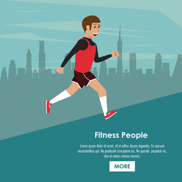 Fitness people poster - Vector, Image