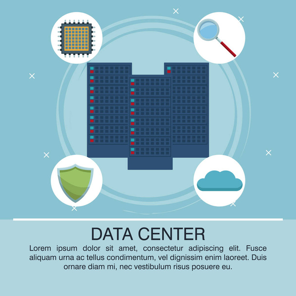 Affiche du centre de données avec information
 - Vecteur, image