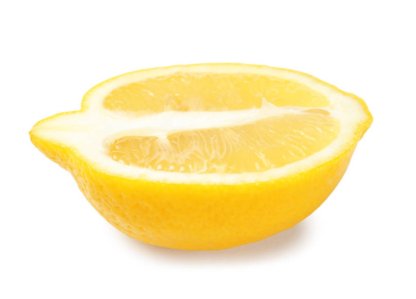 Half of ripe lemon on white background - Foto, Imagen