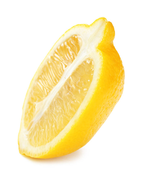 Half of ripe lemon on white background - Photo, Image