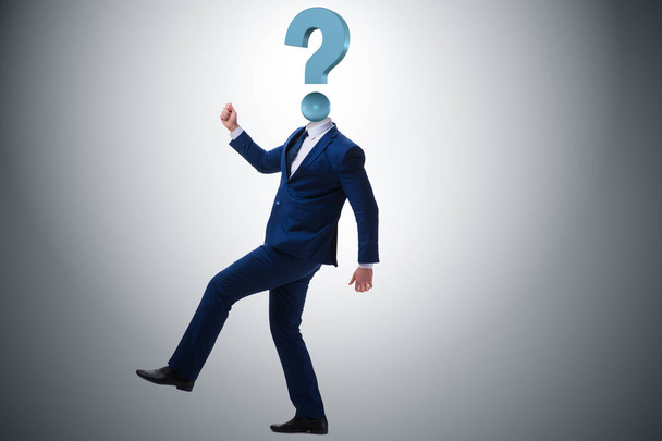 Businessman with question mark instead of head - Photo, Image