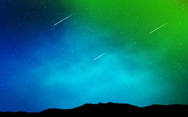 ライトブルー、銀河系の星と緑のベクトル背景。北斗七星と現代抽象的なイラスト。占星術のウェブサイトのパターン. - ベクター画像