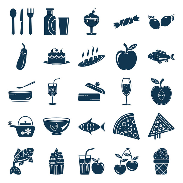 Food and Drink Isolated Vector icons editable - Vector, Image