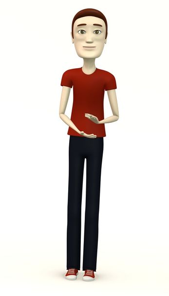 cartoon man in casual clothes- clapping - Photo, Image